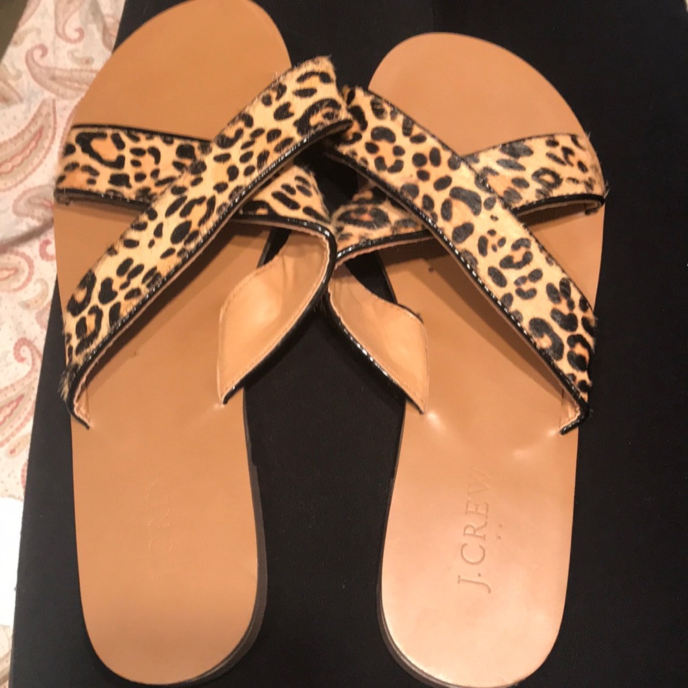 J Crew cheetah print sandals